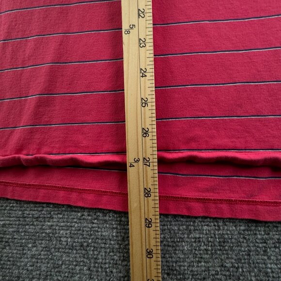 B. Draddy Men Short Sleeve Polo Shirt Striped Adult Stretch Medium Red Blue - Picture 4 of 12